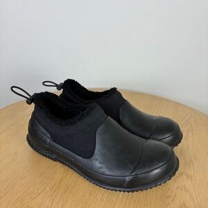 Hunter Original Sherpa Lined Shoes Women's 6 Black Rubber Neoprene Slip On Boot